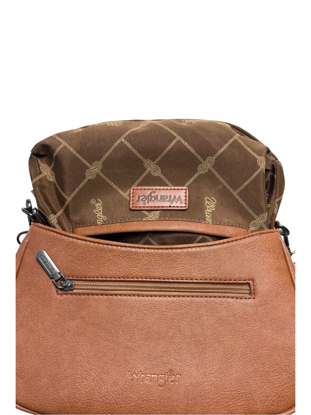 Wrangler Aztec Southwestern Crossbody Shoulder Bag Tan EUC Like New - Picture 8 of 13